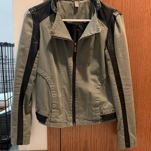 Jacket (Vanity) - olive green and leather